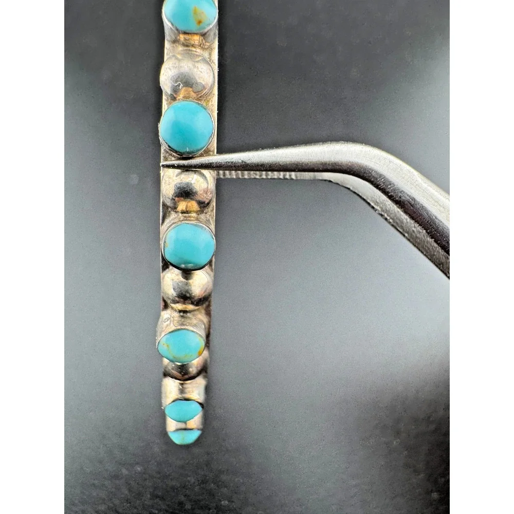 Vintage Sterling Silver 925 Turquoise Bangle Bracelet